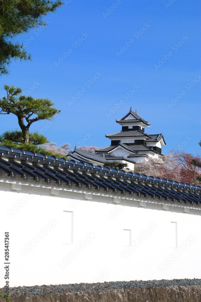 桜と小峰城(福島県・白河市) 桜と小峰城(福島県・白河市)