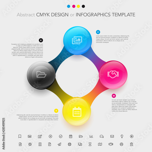 Abstract CMYK design or infographics template
