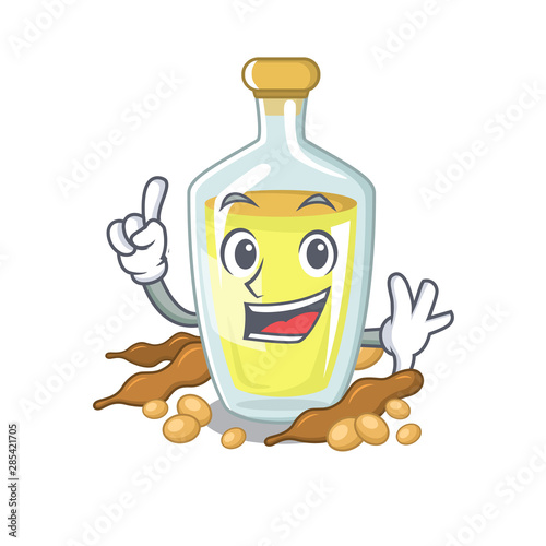 Finger soybean oil with the character shape