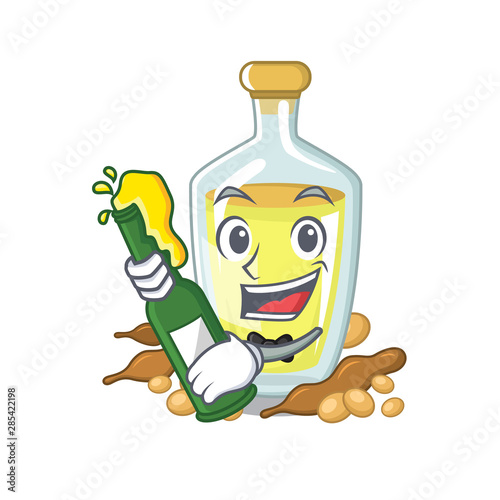 With beer soybean oil with the character shape