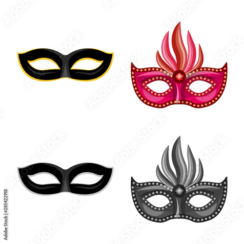 Vector illustration of luxury and celebration sign. Set of luxury and hide vector icon for stock.