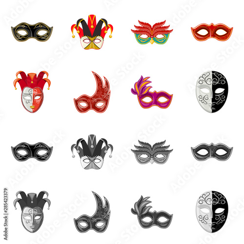 Vector design of luxury and celebration logo. Collection of luxury and hide vector icon for stock.