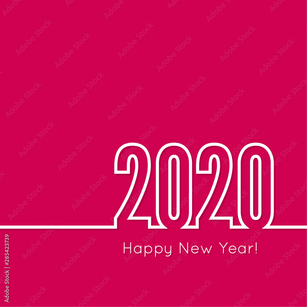 Creative happy new year 2020 design card. Vector illustration.