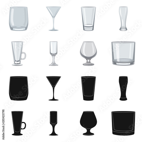 Isolated object of form and celebration icon. Collection of form and volume stock vector illustration.