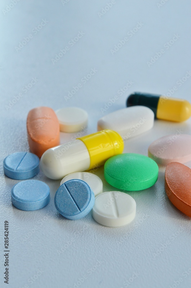 pills on white background pills on white background