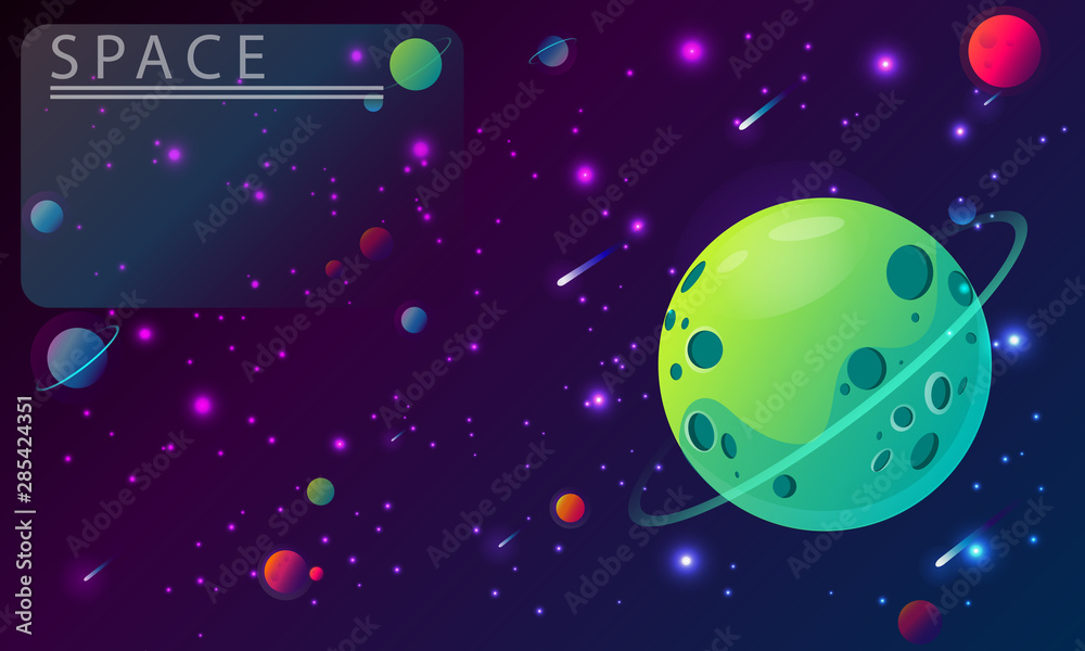 Beautiful space. Vector planet and stars. Space futuristic colorful illustration with planets and stars. Beautiful space. Vector planet and stars. Space futuristic colorful illustration with planets and stars.