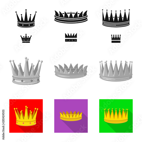 Vector design of medieval and nobility logo. Set of medieval and monarchy stock vector illustration.