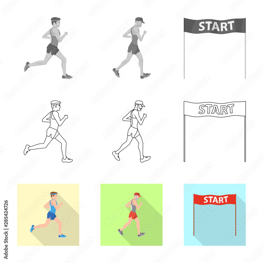Fototapeta premium Vector design of sport and winner logo. Set of sport and fitness stock symbol for web.