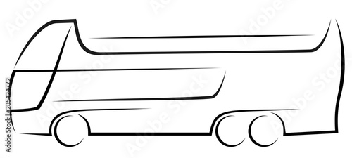 Black logo of a tourist hop-on hop-off bus