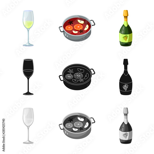 Vector design of farm and vineyard icon. Collection of farm and product stock symbol for web.