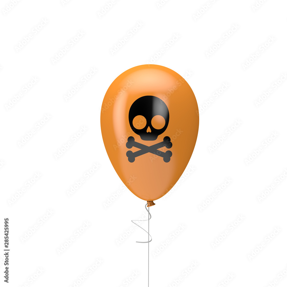 Halloween balloon with skull and cross bone. 3D Render Halloween balloon with skull and cross bone. 3D Render