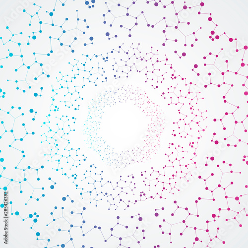 Circle abstract connect with connecting dots and lines.