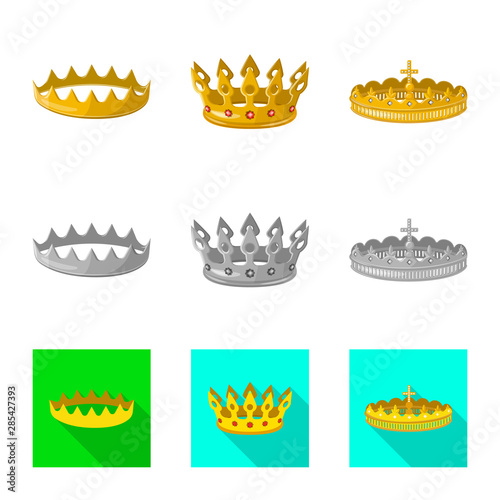 Isolated object of medieval and nobility logo. Set of medieval and monarchy stock vector illustration.