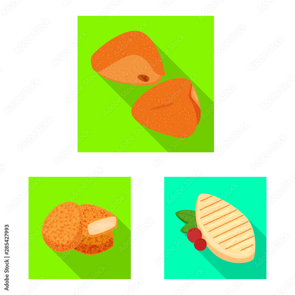 Vector illustration of product and poultry symbol. Set of product and agriculture stock symbol for web.
