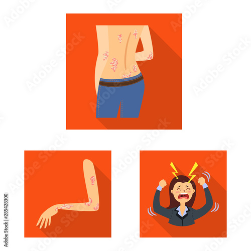 Vector illustration of dermatology and disease icon. Collection of dermatology and medical stock vector illustration.