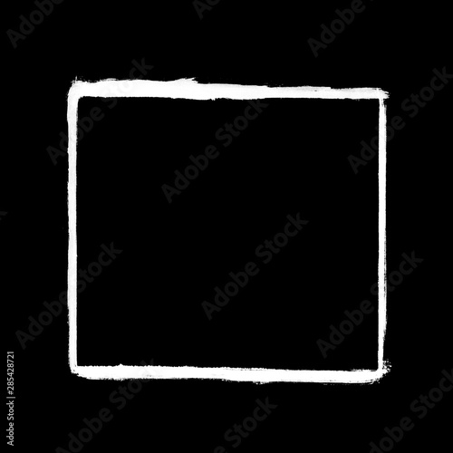 Weißer Rahmen gemalt mit einem Pinsel auf schwarz