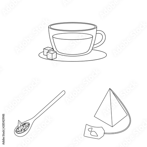 Isolated object of food and natural sign. Set of food and black vector icon for stock.
