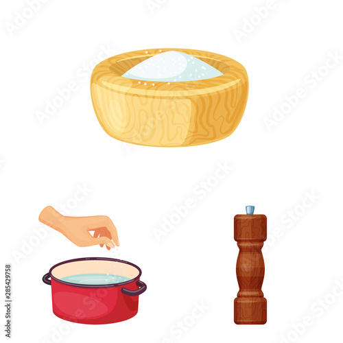 Isolated object of salt and food logo. Collection of salt and mineral vector icon for stock.