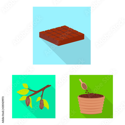 Vector illustration of treat and product sign. Collection of treat and yummy stock symbol for web.