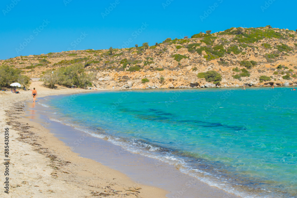 Achivadolimni sandy beach in Milos greek island in beach