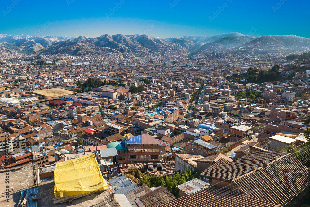 Fototapeta premium view to Cuzco from Tambomachay