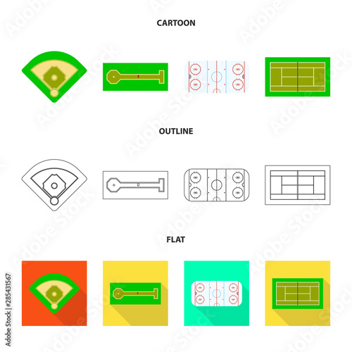 Vector design of scheme and construction sign. Collection of scheme and bullring stock vector illustration.