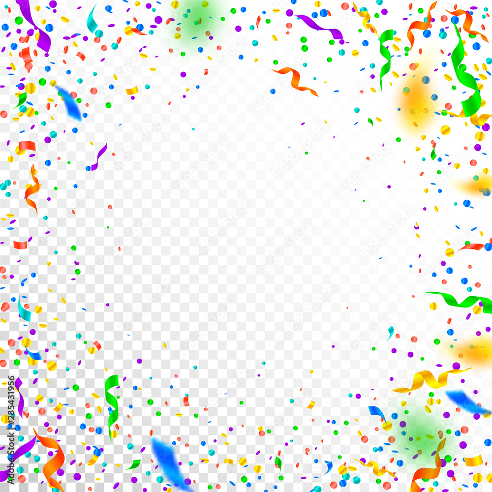 Streamers and confetti. Colorful tinsel and foil r Streamers and confetti. Colorful tinsel and foil r