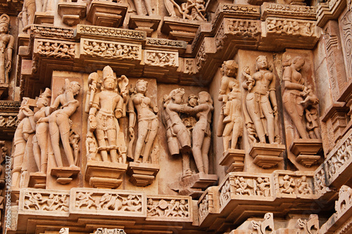 Khajuraho Temple, one of the most popular tourist destination in Madhya Pradesh, India, and famous for their erotic sculptures. A Unesco World Heritage site