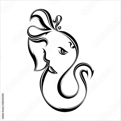 Ganesha The Lord Of Wisdom Calligraphic Style