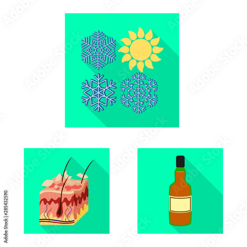 Vector design of dermatology and disease logo. Set of dermatology and medical vector icon for stock.