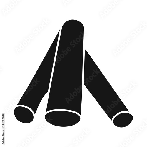 Vector illustration of firewood and stacked icon. Set of firewood and pine stock vector illustration.