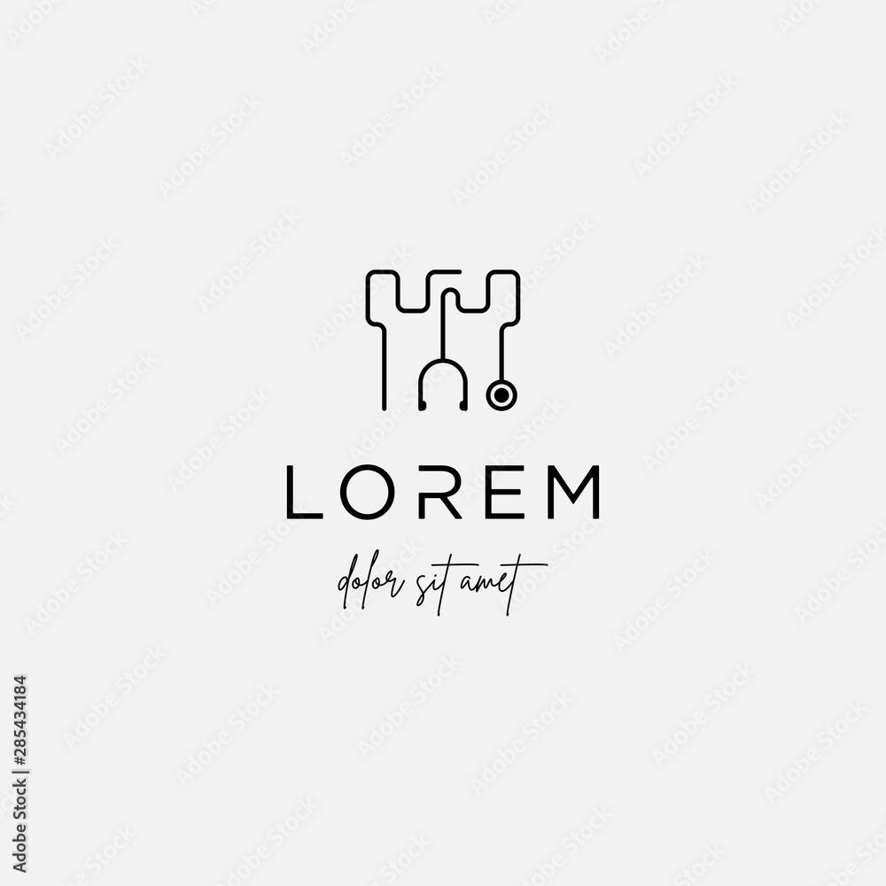 fort medical castle vector logo design sign fort medical castle vector logo design sign