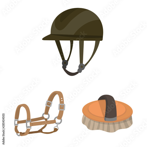 Isolated object of horseback and equestrian sign. Set of horseback and horse vector icon for stock.