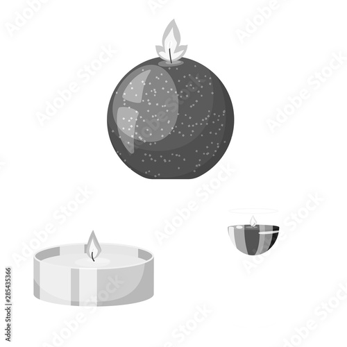 Vector design of paraffin and fire logo. Set of paraffin and decoration stock vector illustration.