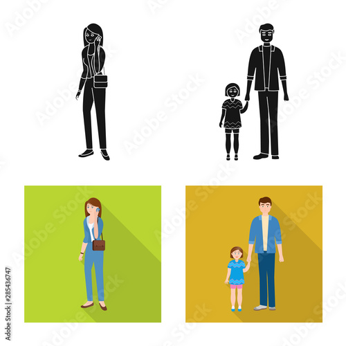 Wallpaper Mural Vector illustration of character and avatar symbol. Set of character and portrait stock vector illustration. Torontodigital.ca
