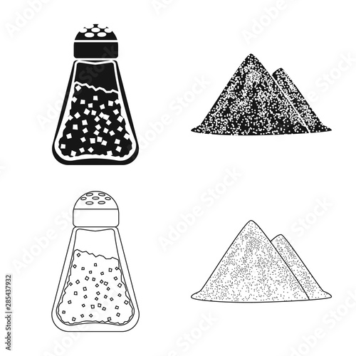 Vector illustration of cooking and sea symbol. Set of cooking and baking vector icon for stock.