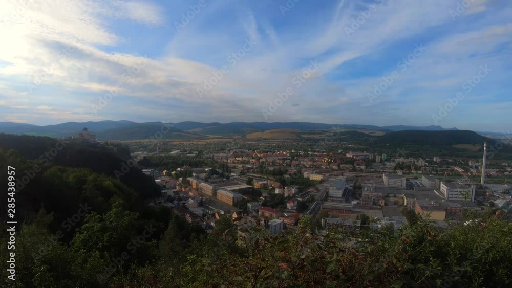 Beautiful view on Trencin city at Slovakia with castle. Beautiful view on Trencin city at Slovakia with castle.