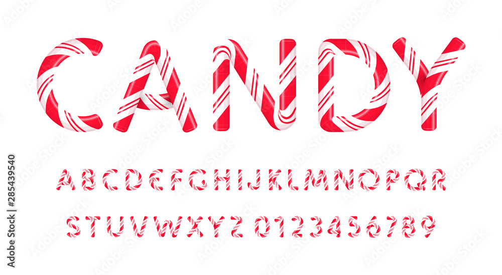 Candy letters and numbers set. Sweet lollipop font. Festival style vector latin alphabet. Fonts for event, promo, logo, banner, monogram and poster. Typeset design. Candy letters and numbers set. Sweet lollipop font. Festival style vector latin alphabet. Fonts for event, promo, logo, banner, monogram and poster. Typeset design.