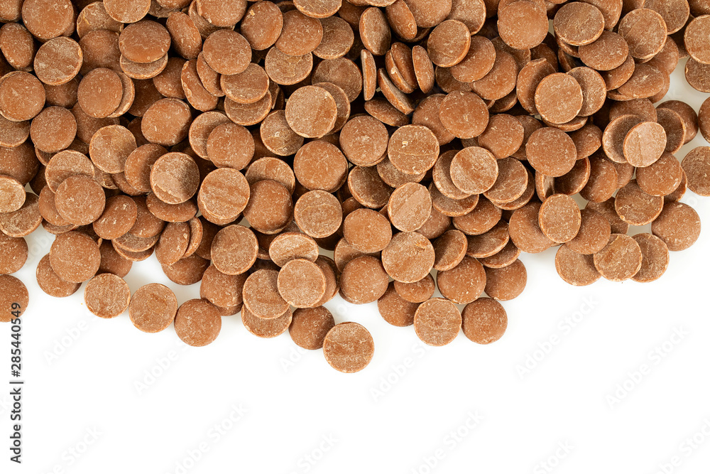 chocolate chips isolated on white chocolate chips isolated on white