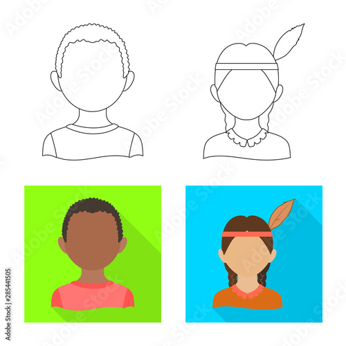 Vector design of imitator and resident logo. Collection of imitator and culture stock vector illustration.