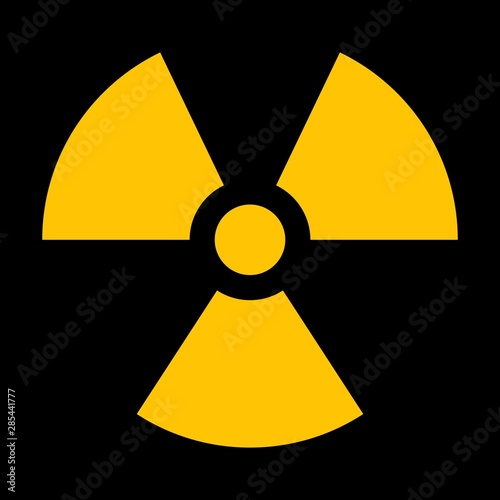 Yellow radiation sign