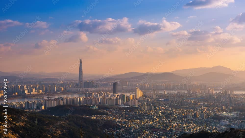 korea city,seoul cityscape, skyline and skyscraper, south korea.