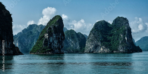 Karst landscape by Halong Bay in Vietnam.