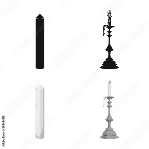 Isolated object of relaxation and flame logo. Collection of relaxation and wax vector icon for stock.