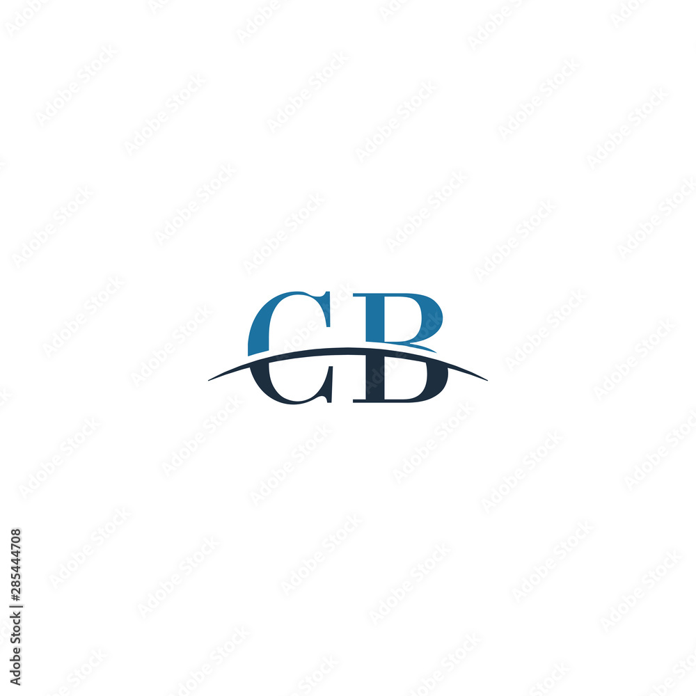 Initial letter CB, overlapping movement swoosh horizon logo company design inspiration in blue and gray color vector Initial letter CB, overlapping movement swoosh horizon logo company design inspiration in blue and gray color vector