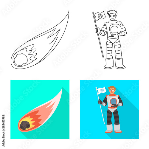 Isolated object of astronomy and technology logo. Collection of astronomy and sky vector icon for stock.