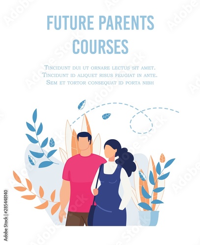 Flat Poster Advertising Future Parents Courses