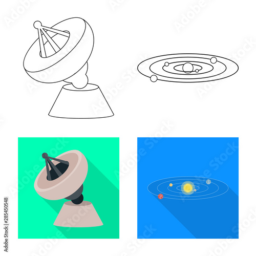 Isolated object of astronomy and technology sign. Set of astronomy and sky stock vector illustration.