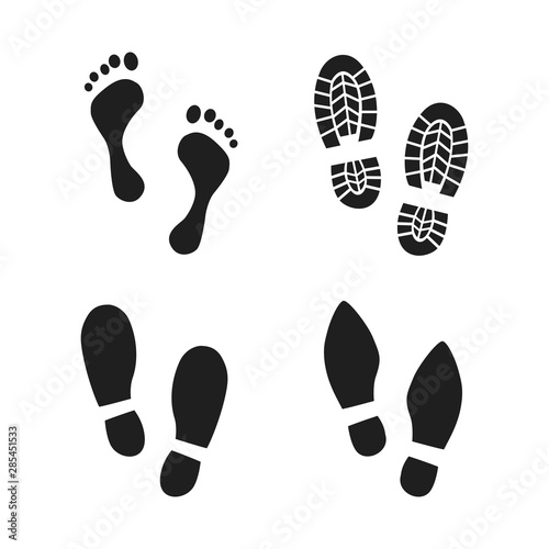 Footsteps icon template color editable. Shoes Footsteps symbol vector sign isolated on white background. Simple logo vector illustration for graphic and web design. Vector