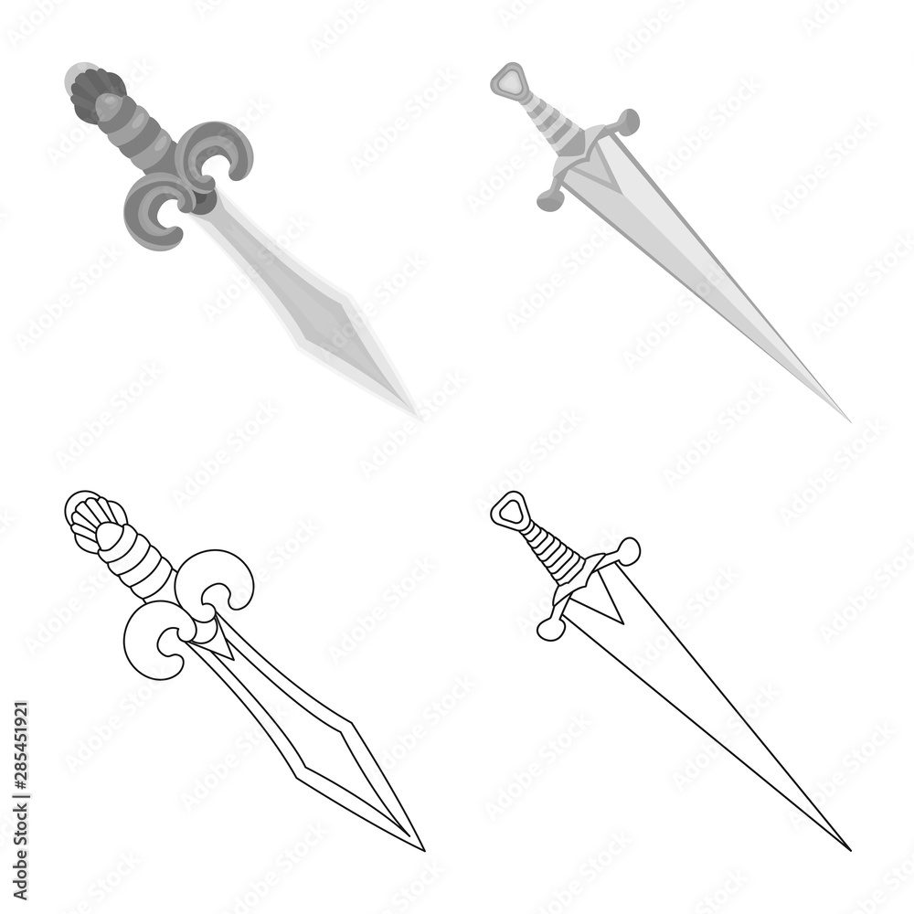 Isolated object of game and armor logo. Collection of game and blade stock symbol for web.